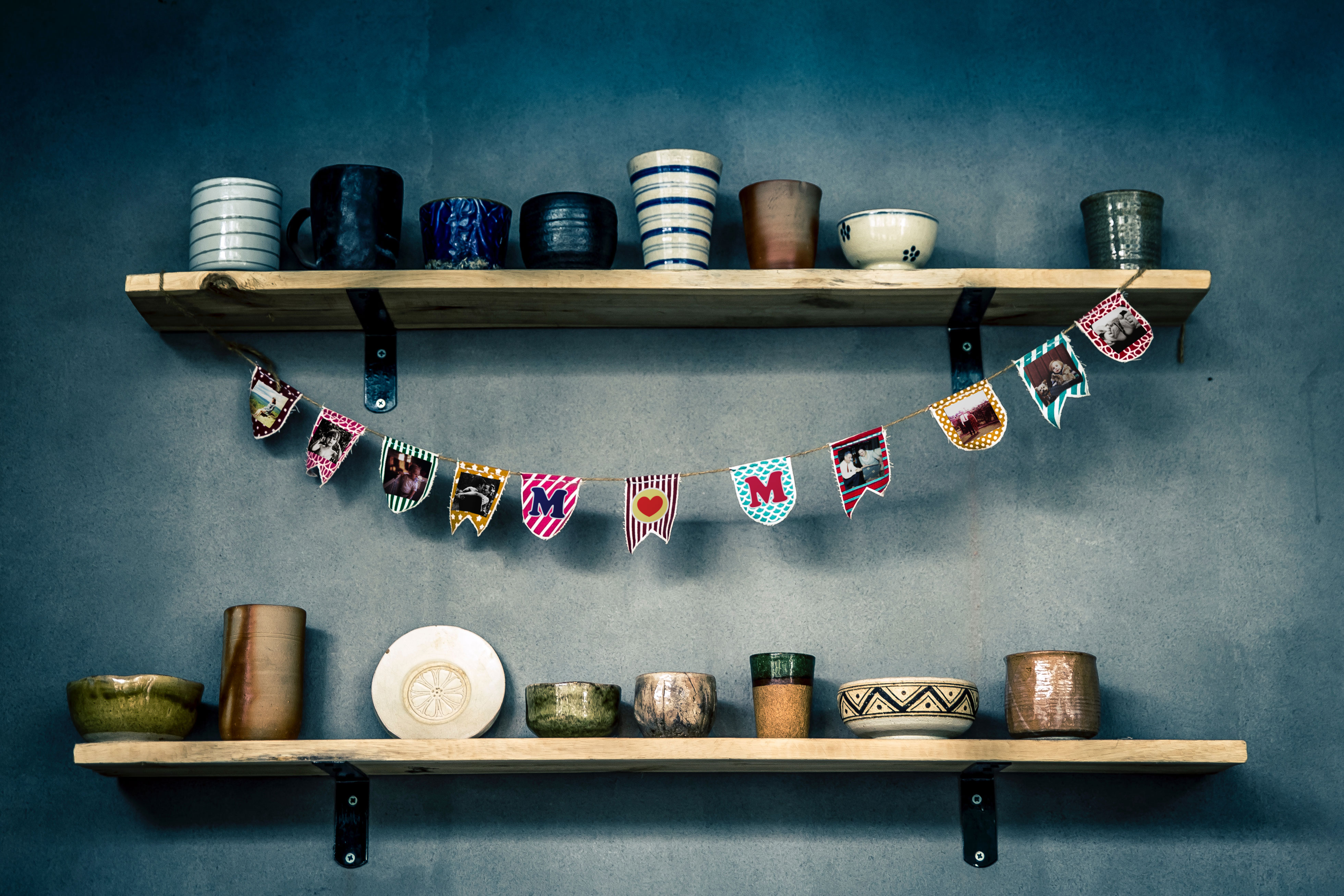 Mother's Day "mom" banner with custom photo stickers