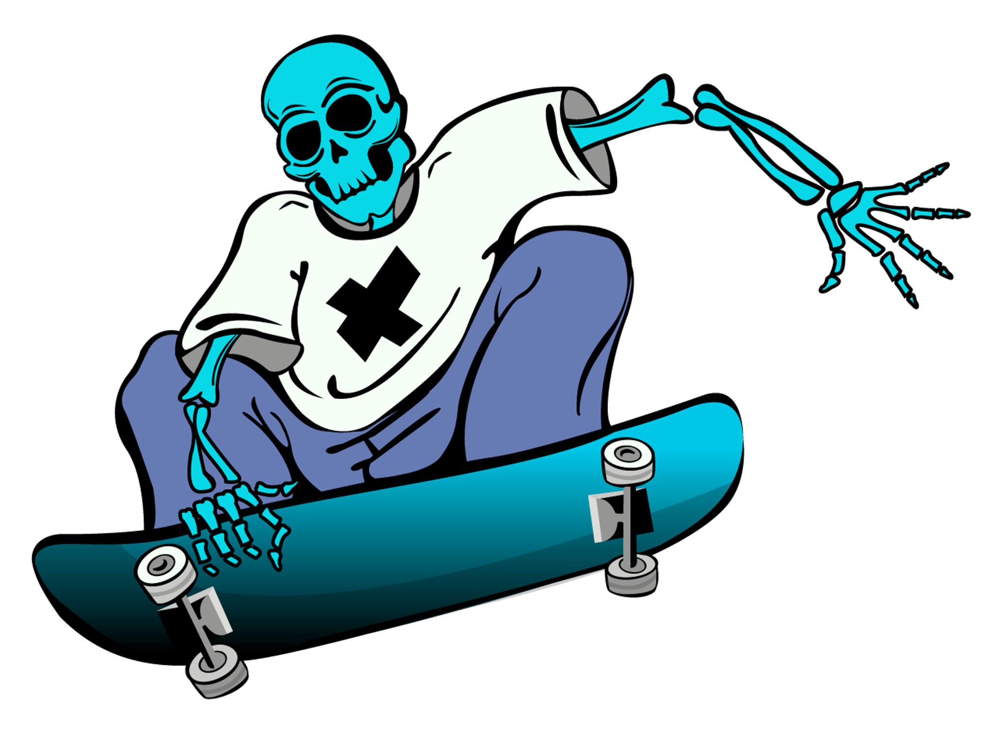 Skull Skateboarder Skeleton