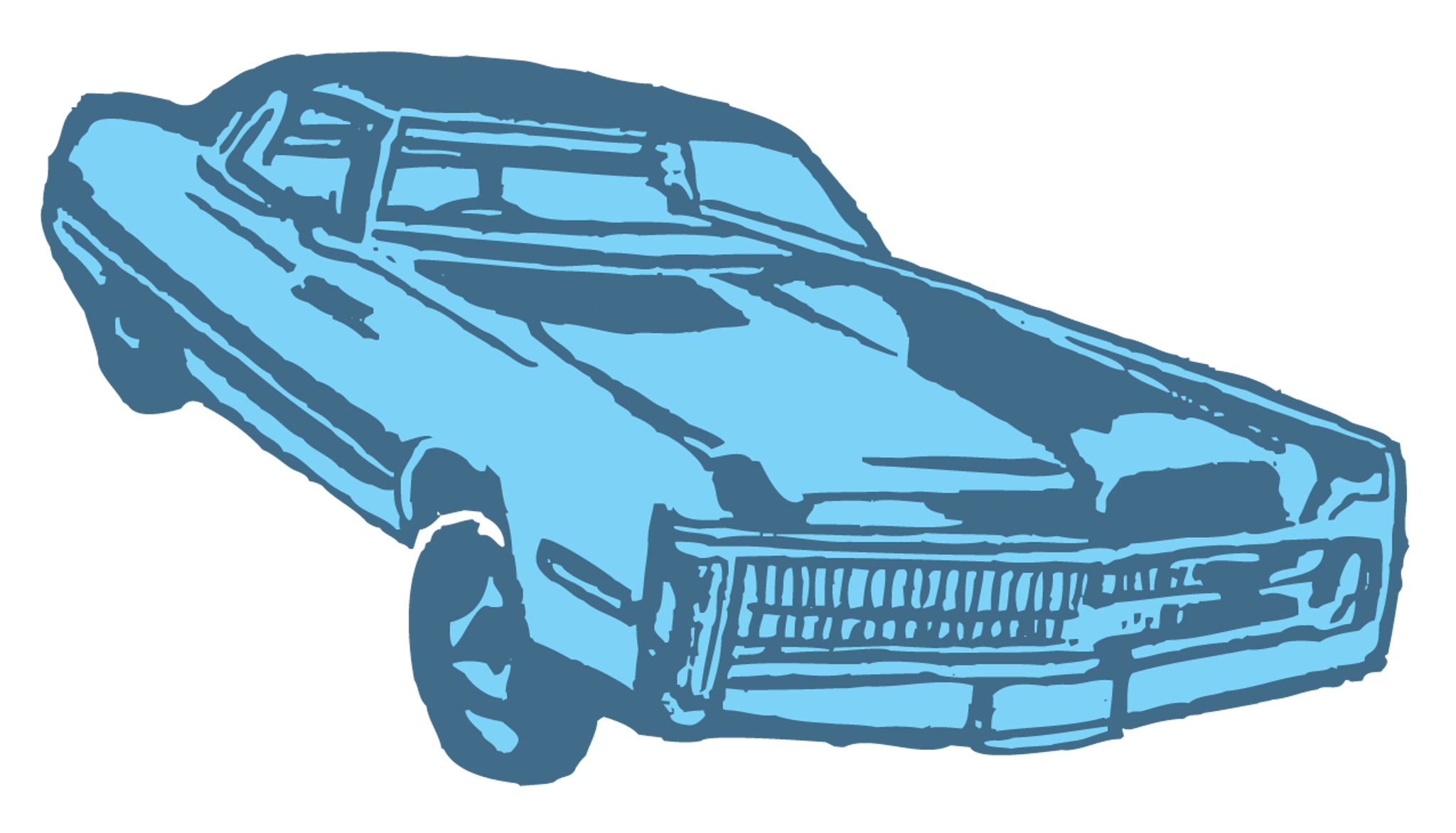 Blue Vintage Car