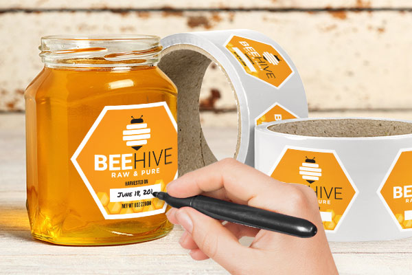 StickerYou White Vinyl Honey Labels