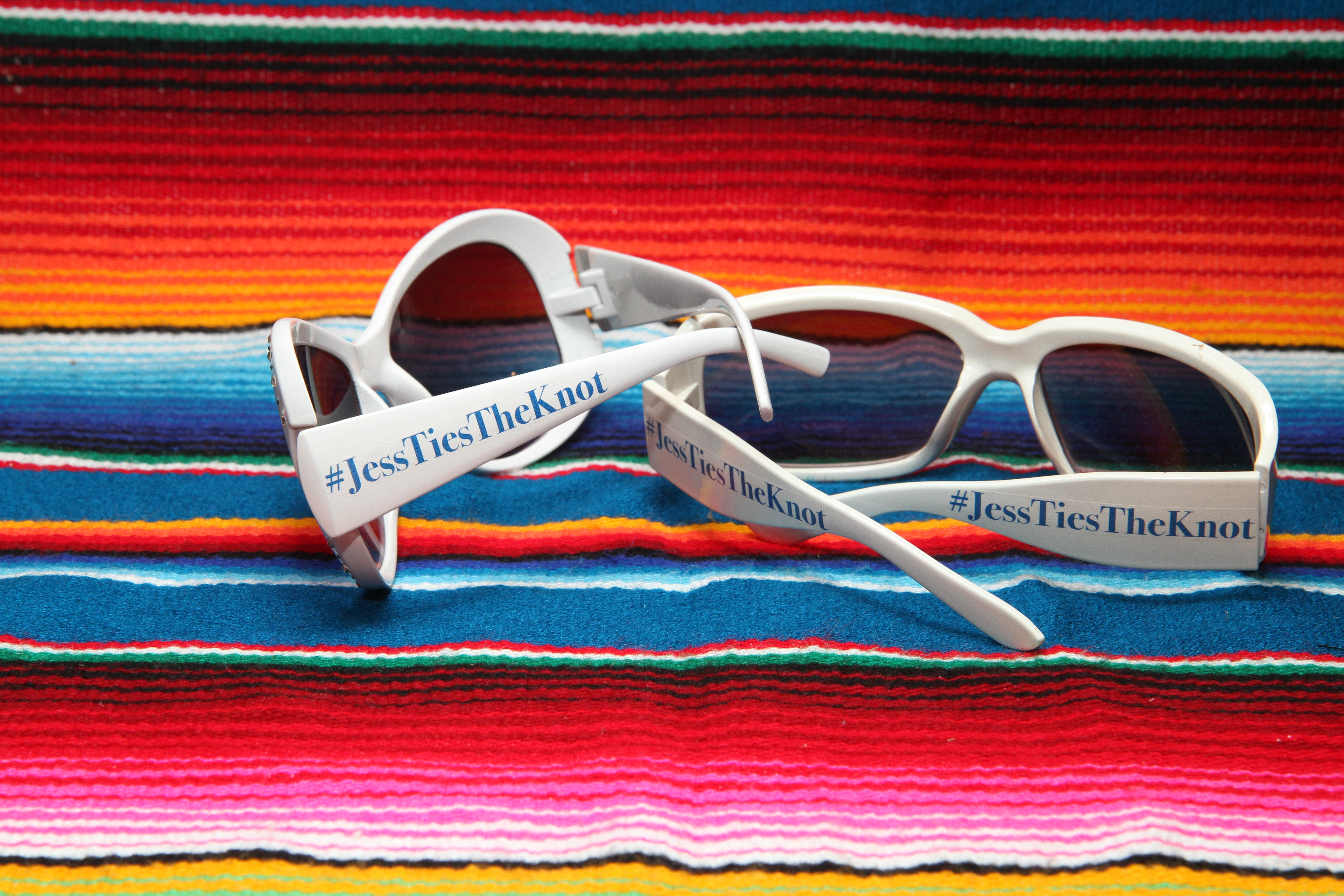 Sunglasses with custom temporary tattoos