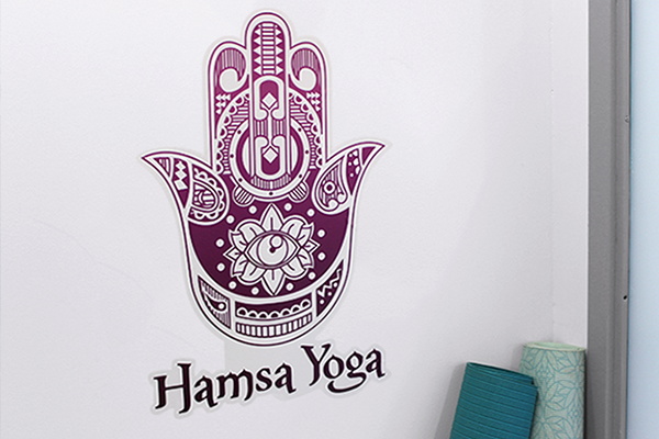 Clear decal on a glass window