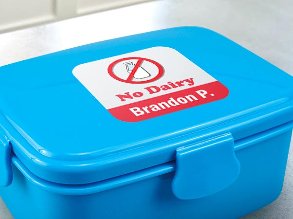 Custom kids allergy label