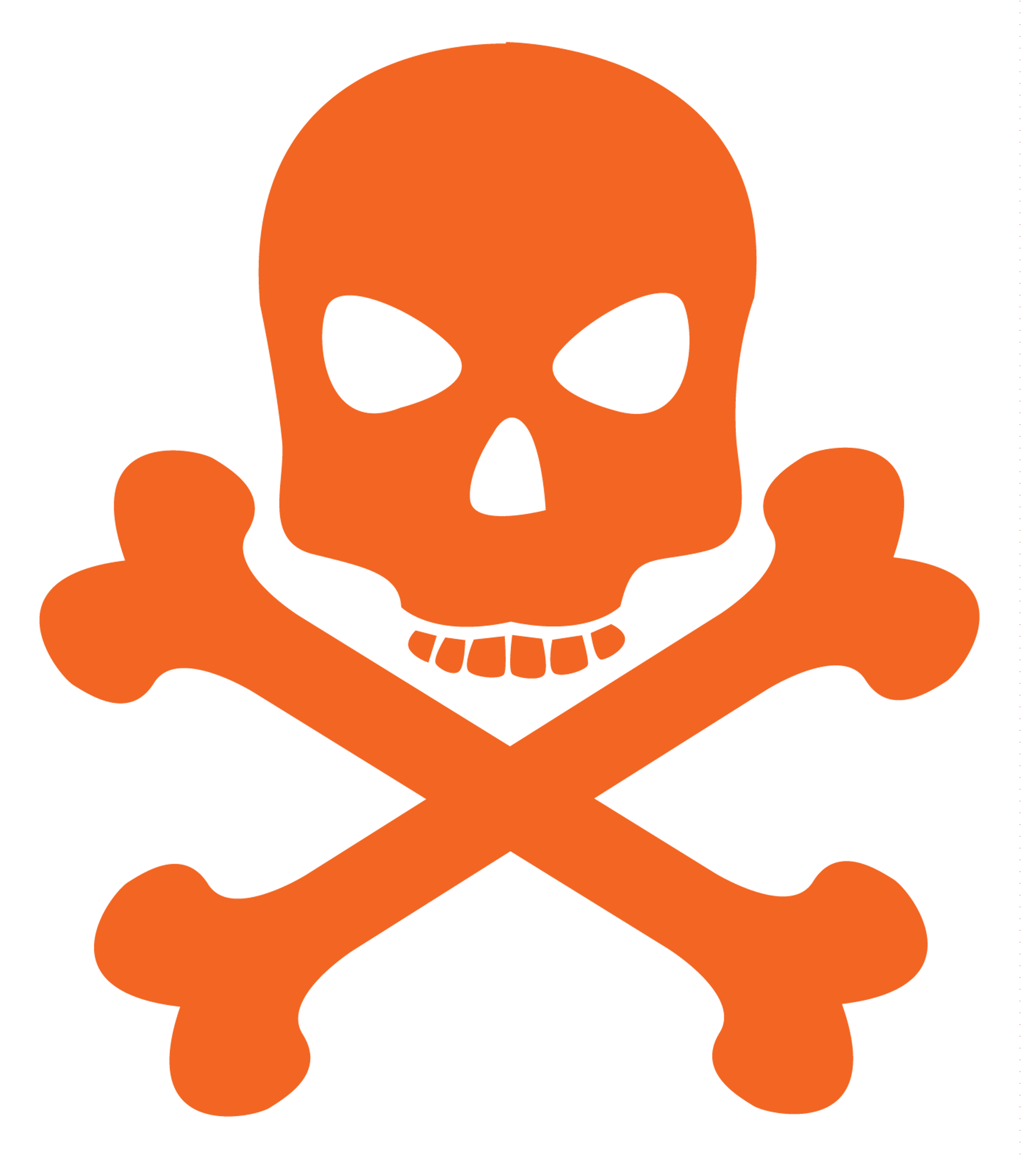 Orange Skull Crossbones