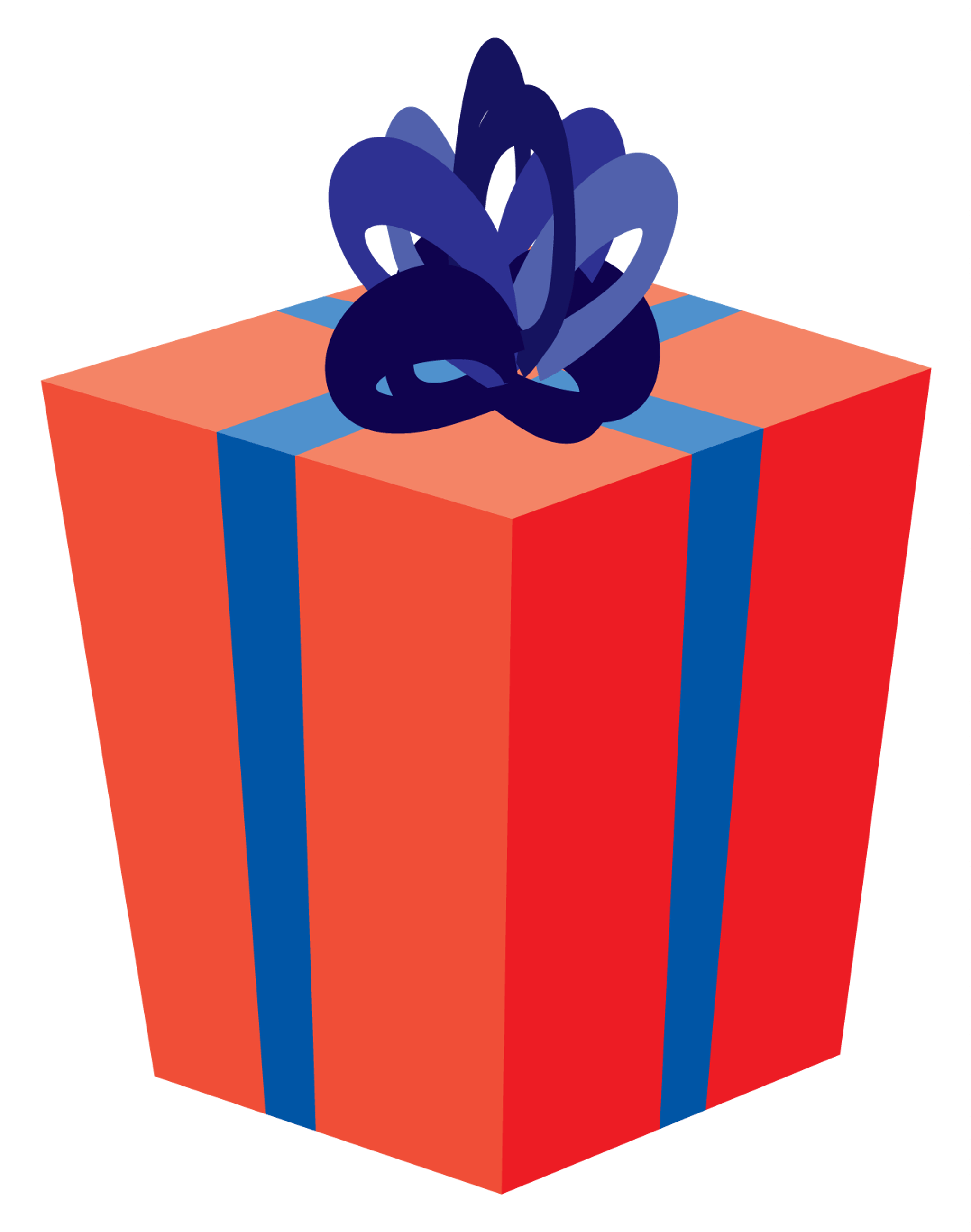 Red and Blue Christmas Present