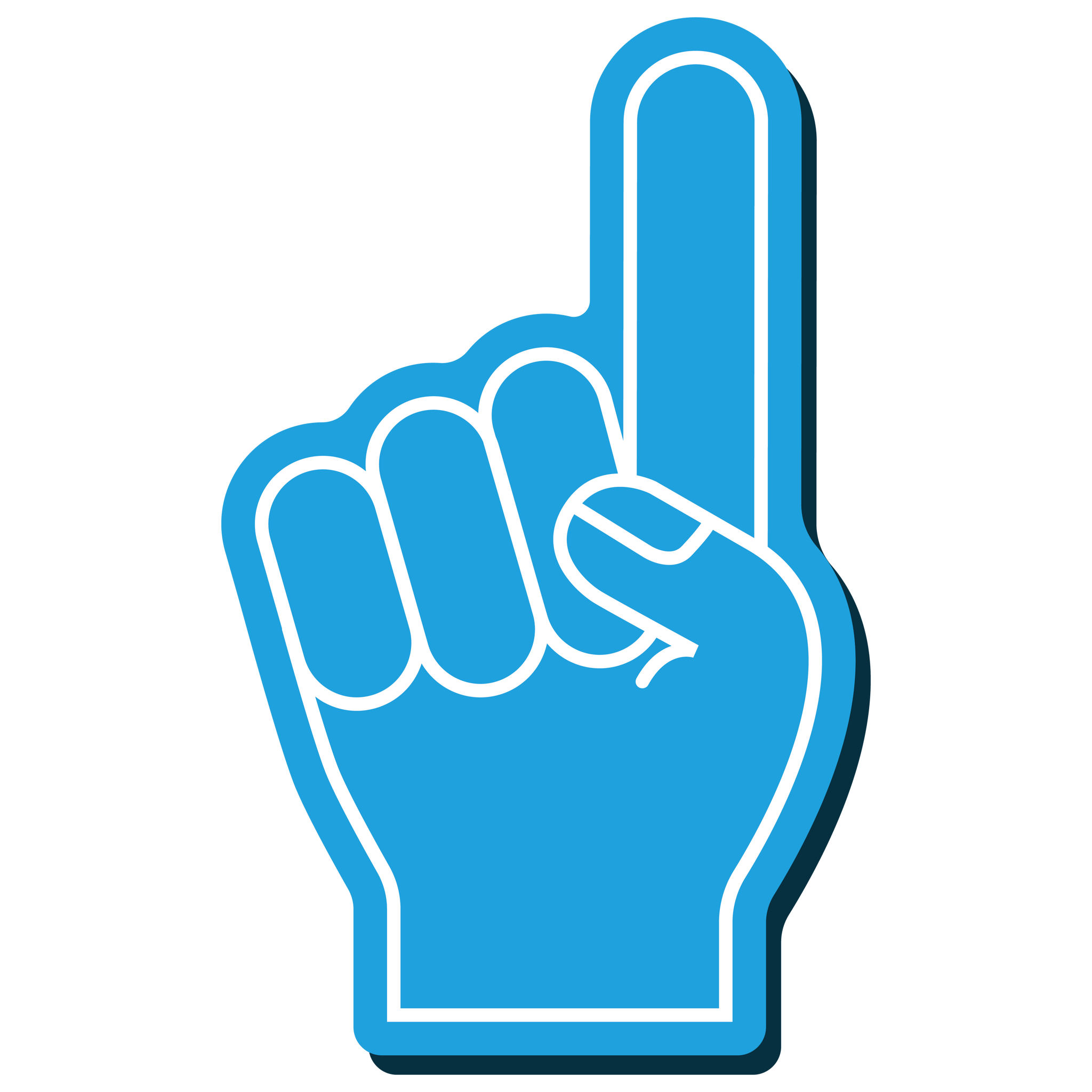 Number 1 Fan Light Blue