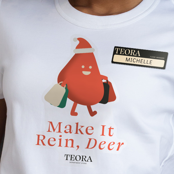 Create customized seasonal apparel and uniforms to celebrate with your employees