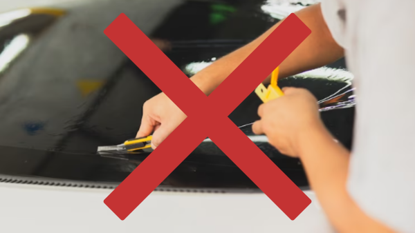 Individuals Should Not Use Sharp Razor Blade to Remove Stickers off Windshield