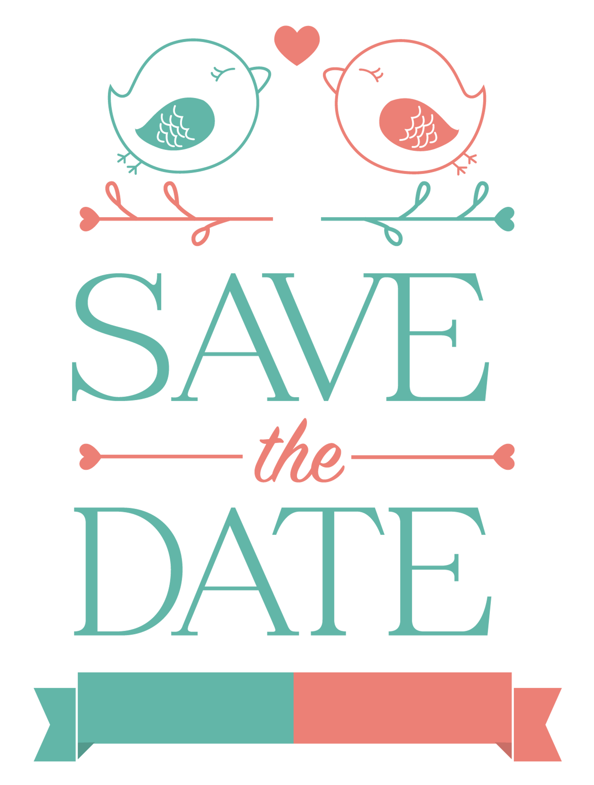 Save The Date Love Birds