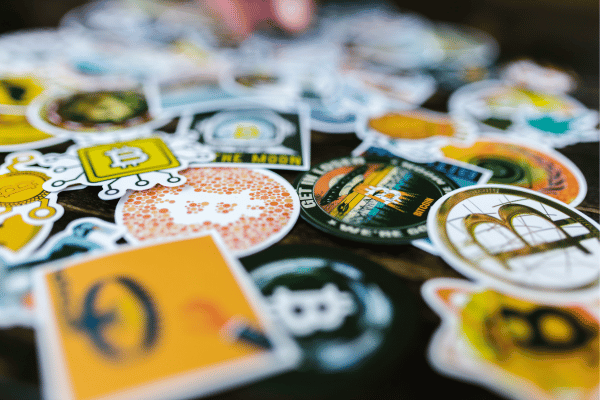 A colorful assortment of vinyl stickers is showcasing various designs and creativity.