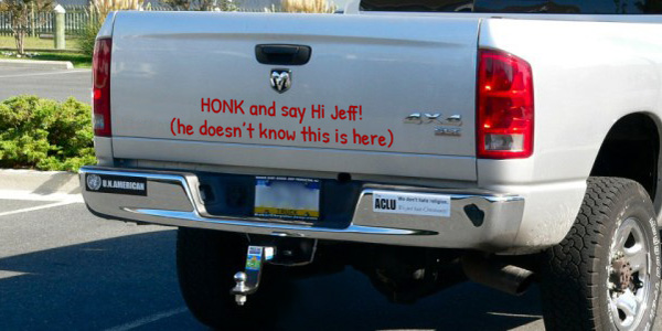 StickerYou Car Decal Vinyl Lettering April Fools Prank