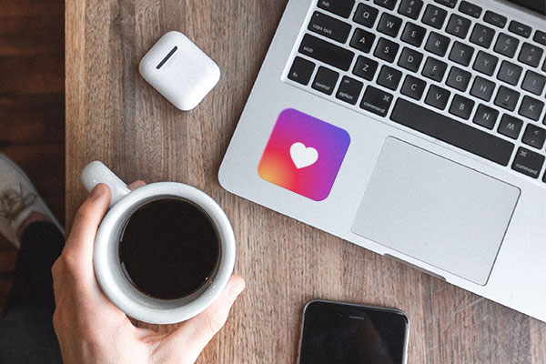 Instagram sticker on a laptop