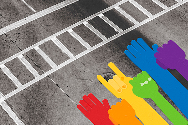 Street decal at a Pride event