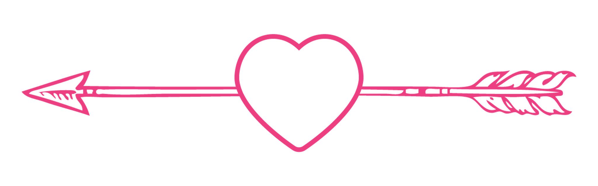 Love Heart Arrow Sketch Left