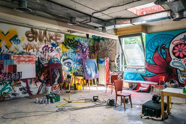 Graffiti artists studio