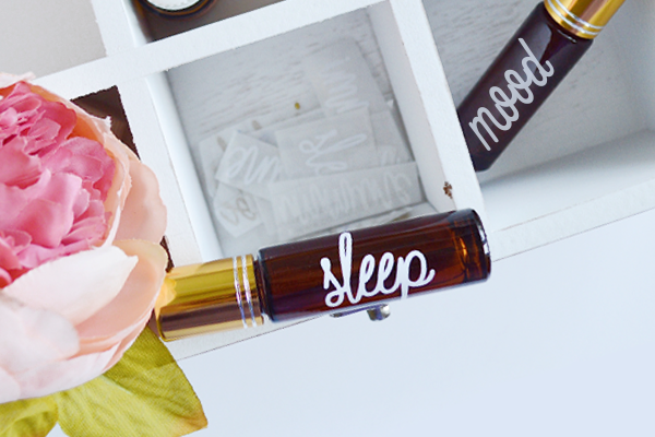 Clear vinyl stickers on aromatherapy products