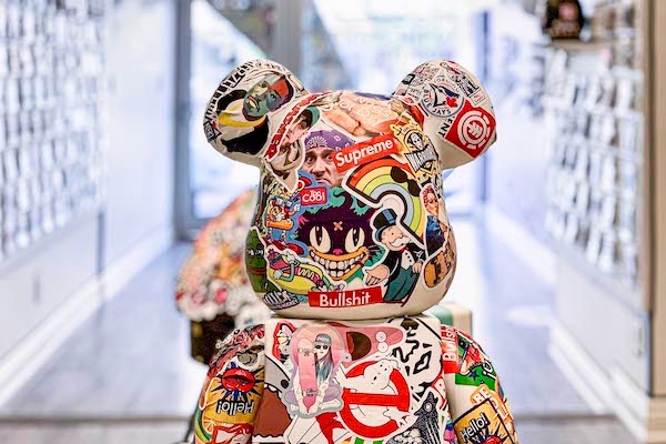 Sticker Bombed teddy Bear