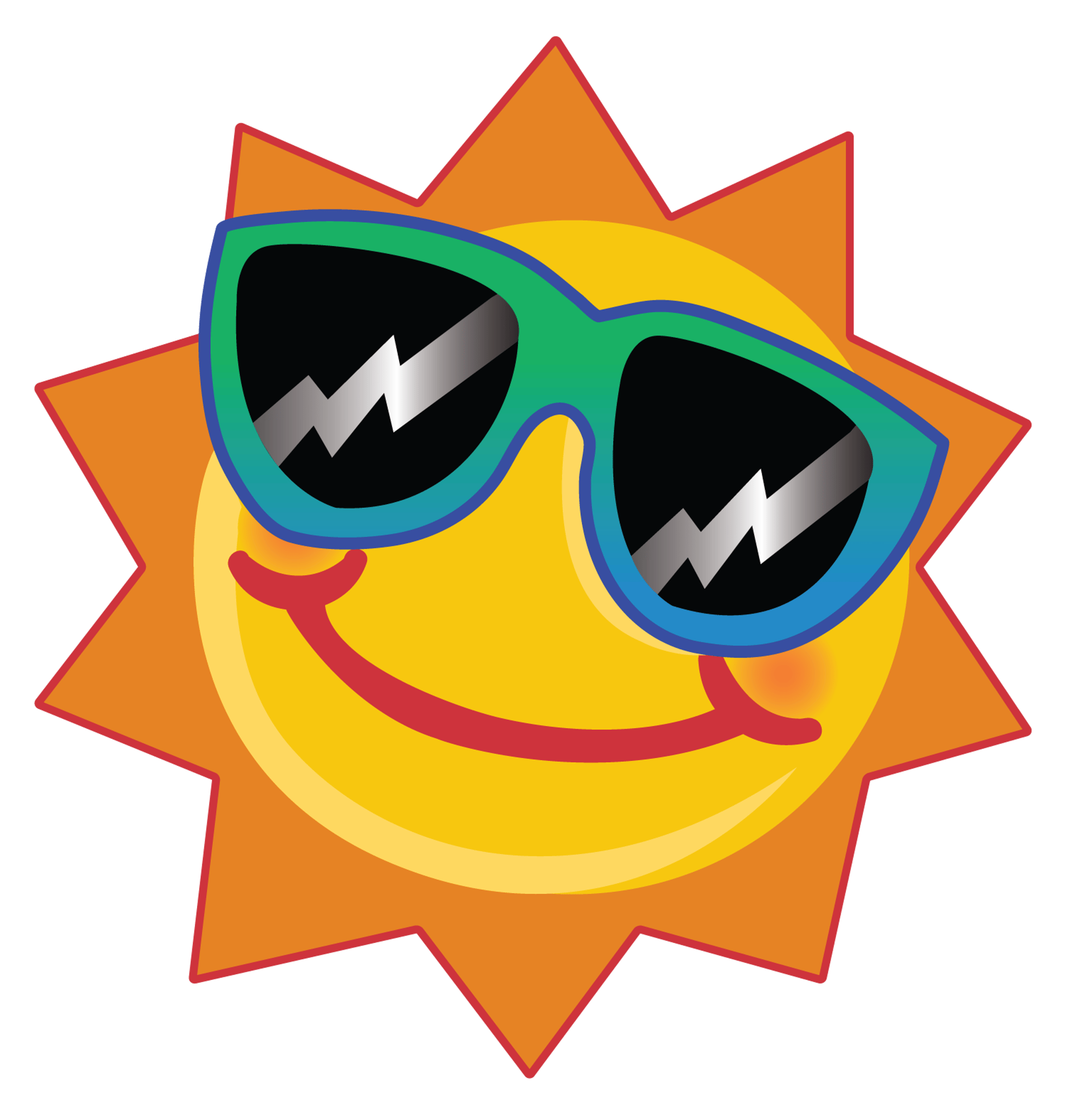 Sun with Green Sunglasses