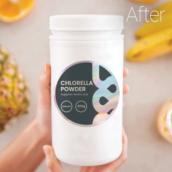 Holographic - perfect for that iridescent, retro-future shine