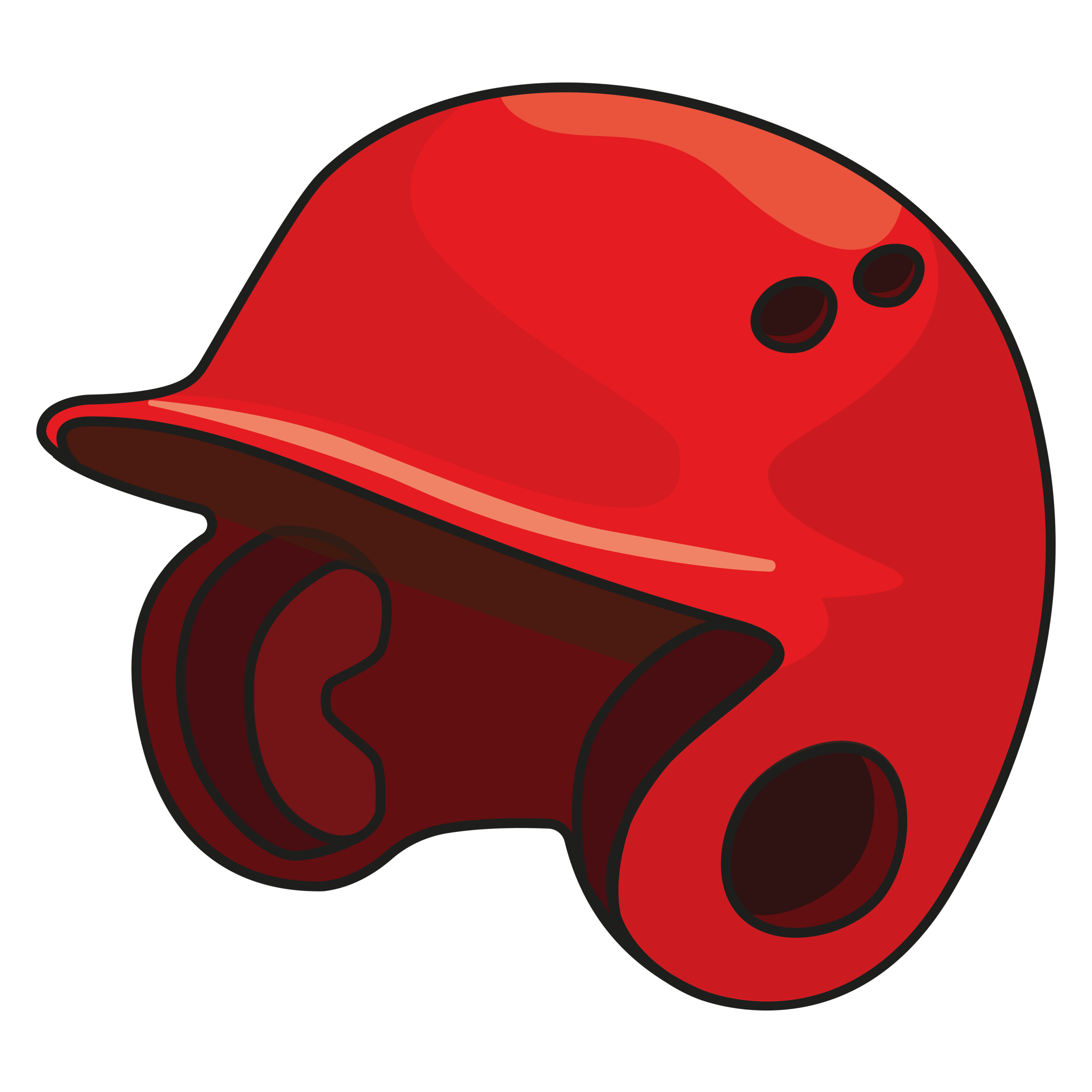 Red Baseball Helmet