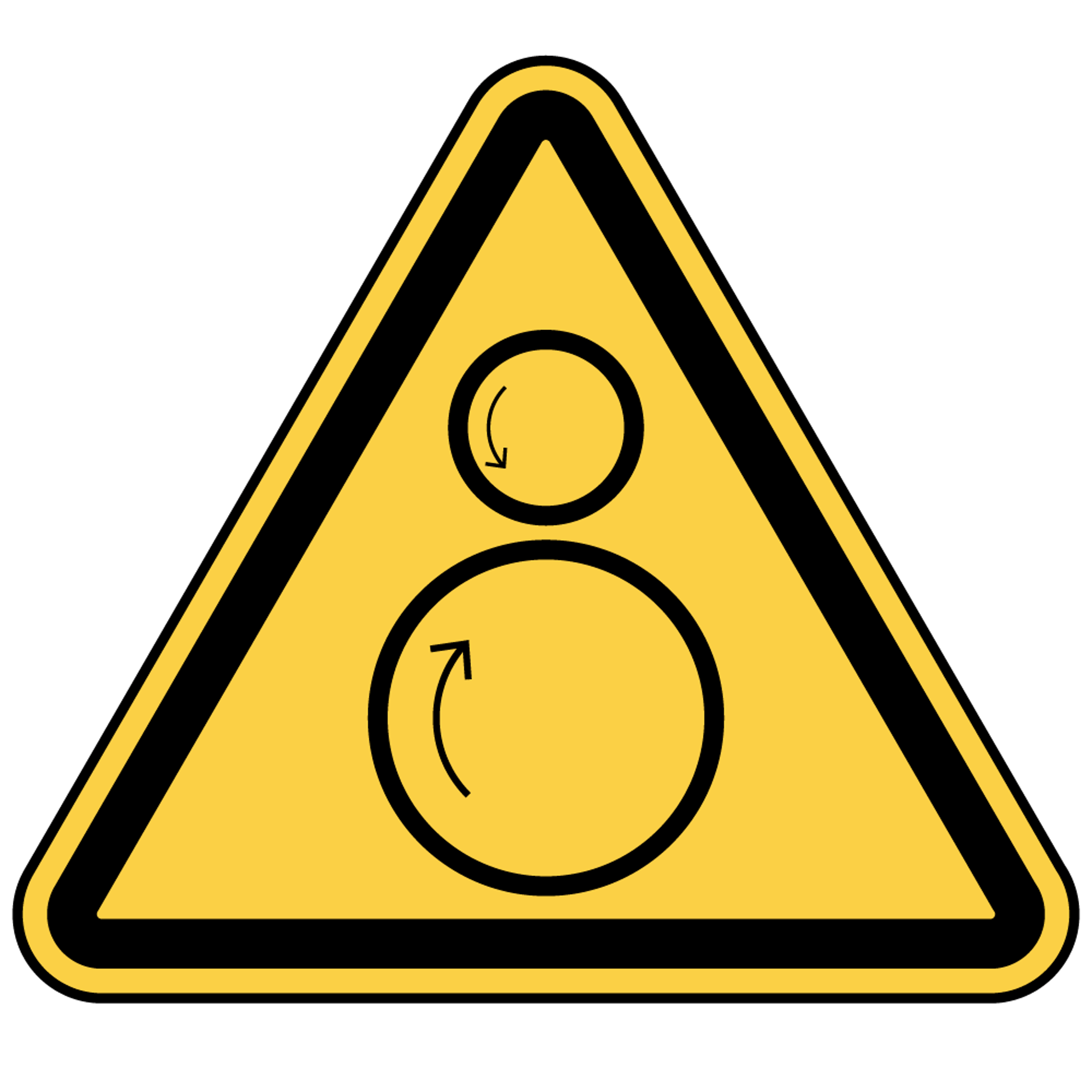 Warning Counter Rotating Rolls