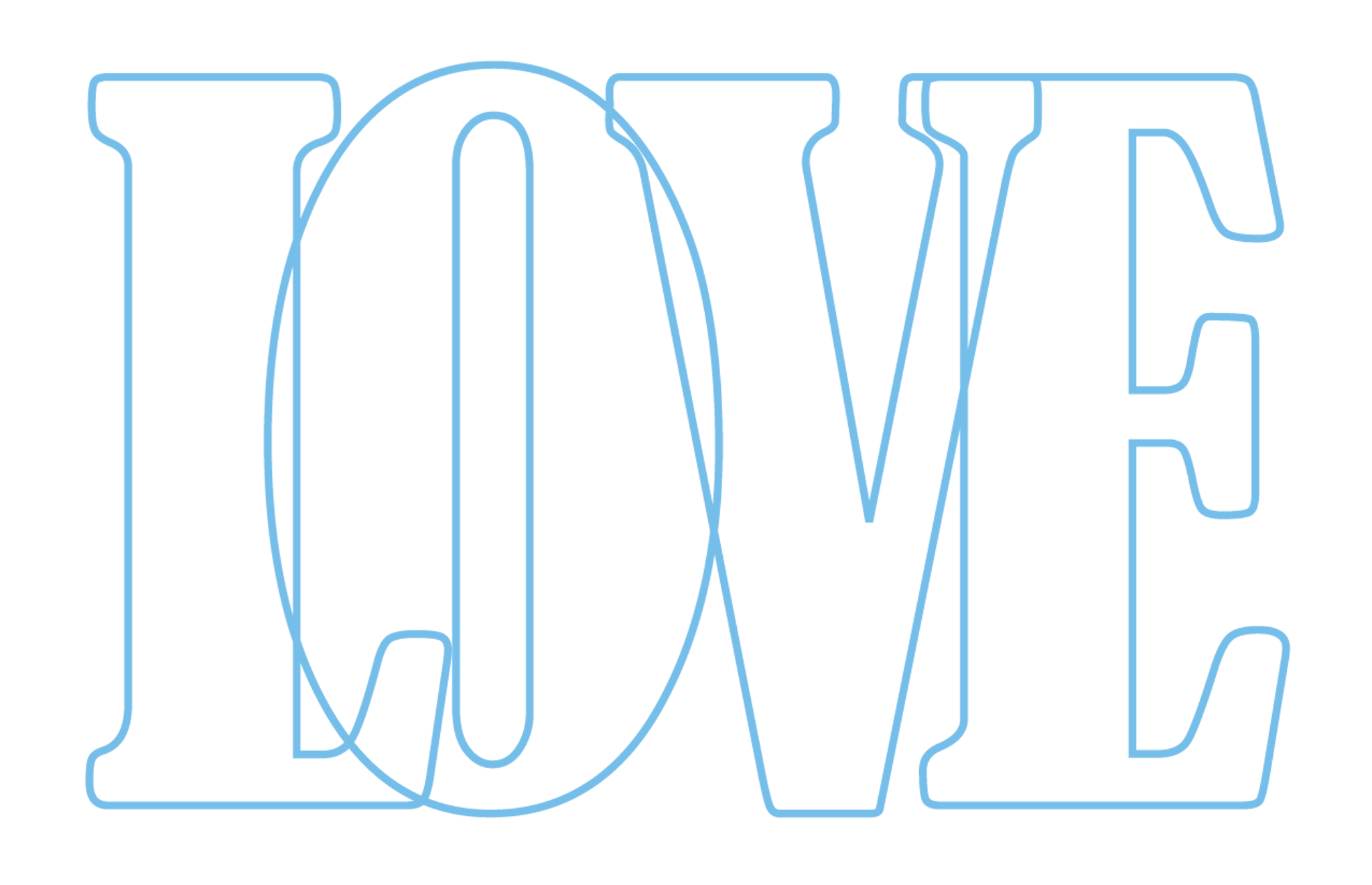 Love Outline Letters