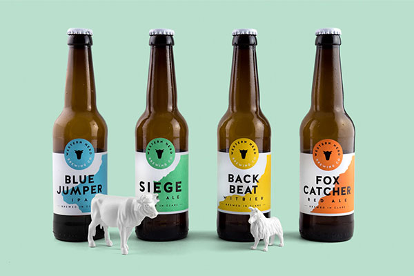 Beer bottles with various custom labels