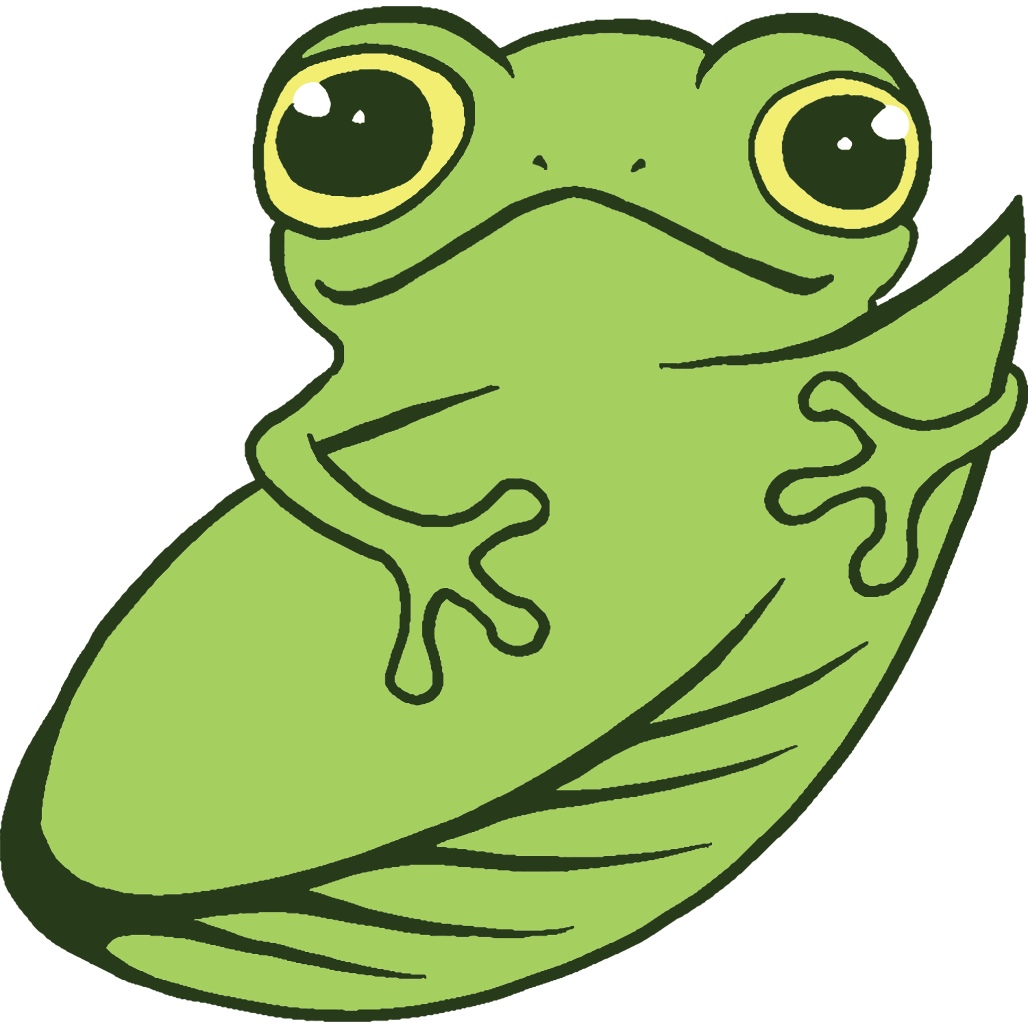 Frog Hugging Leaf