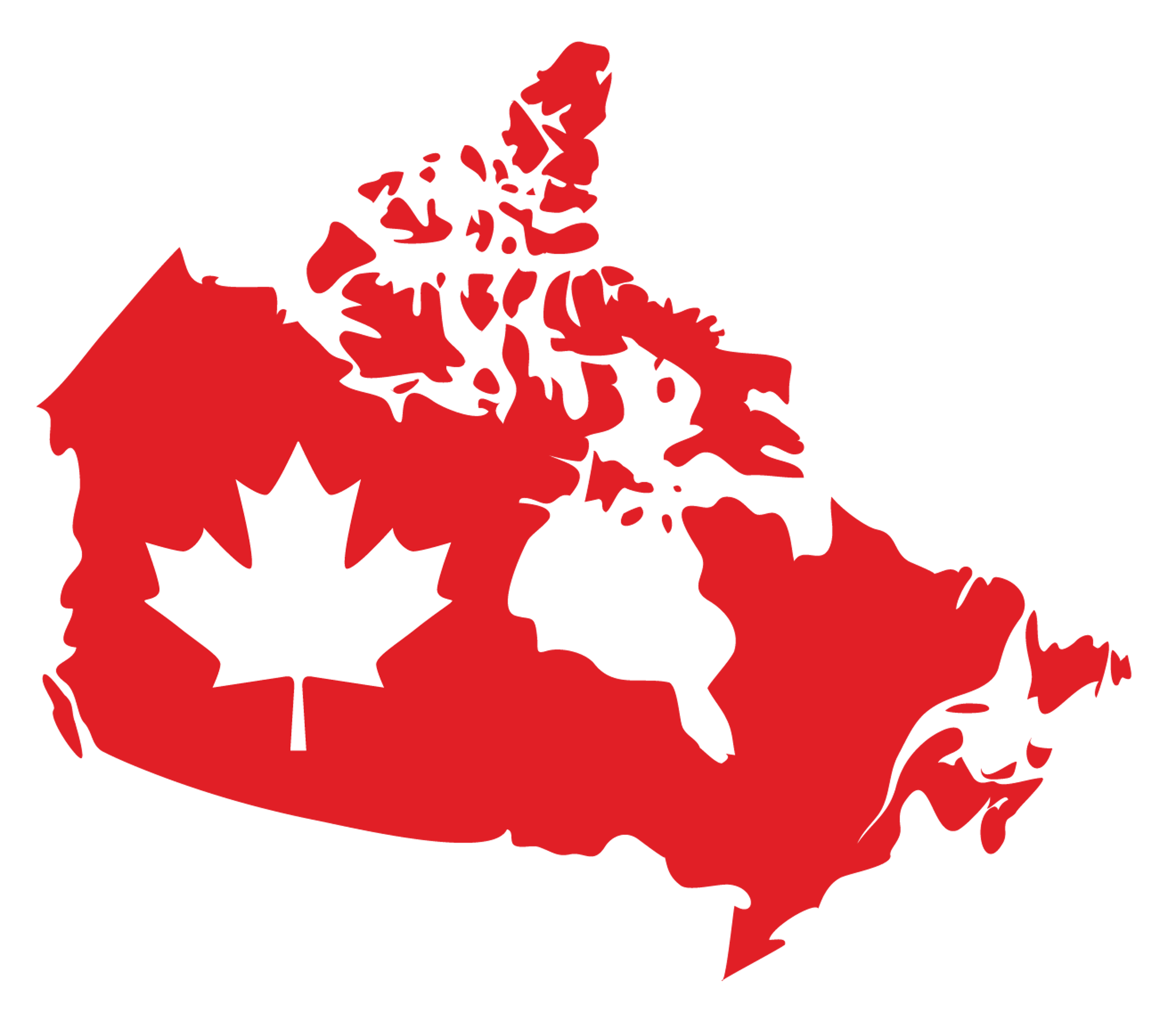 Canada map with Maple leaf