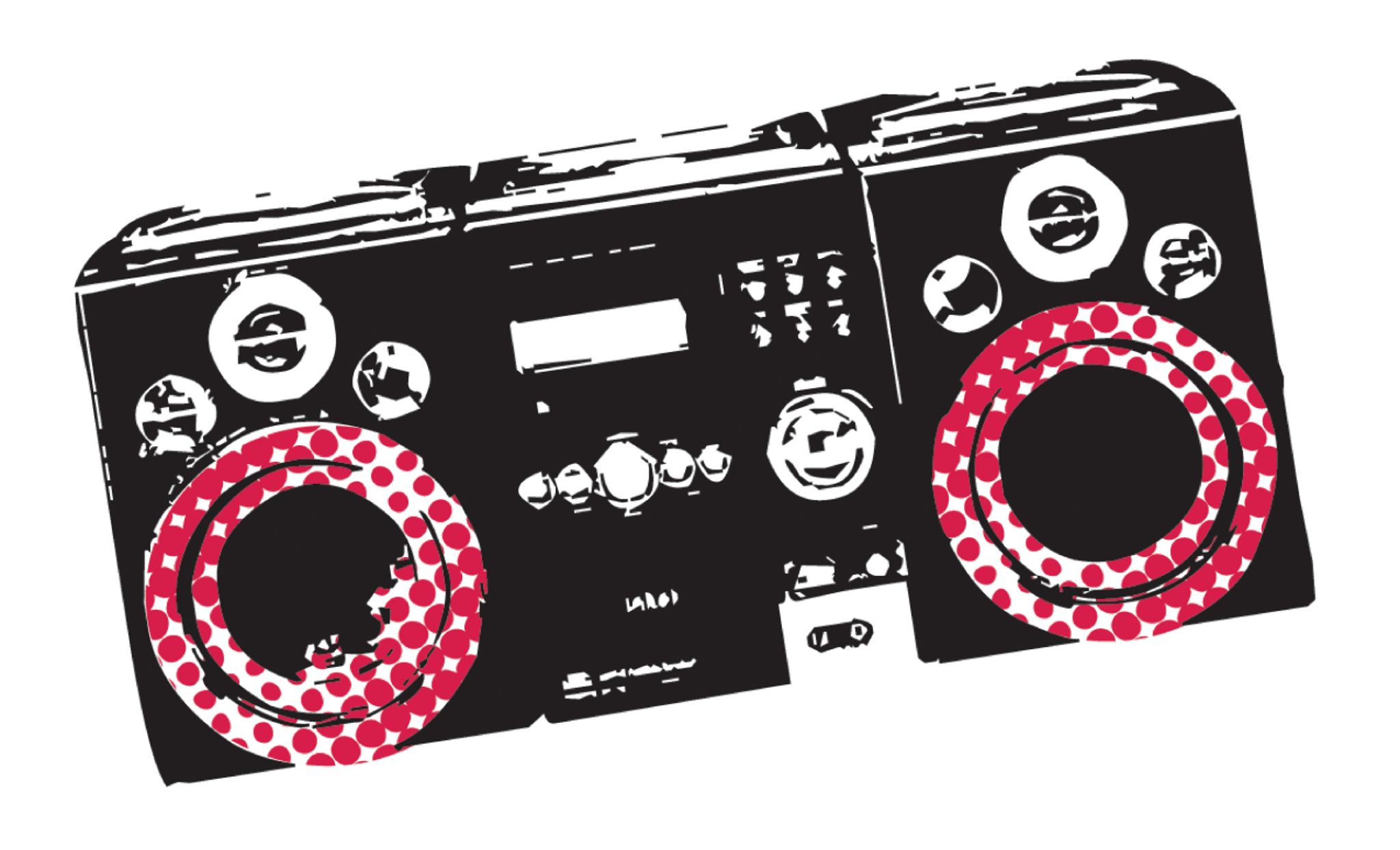 Boom Box Black and White