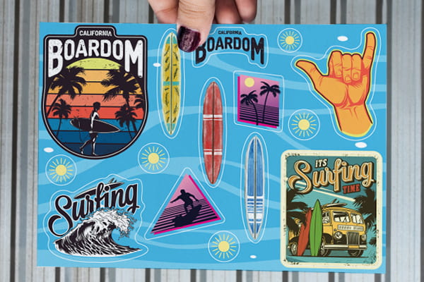 Create customized sticker pages as an extension of your brand persona