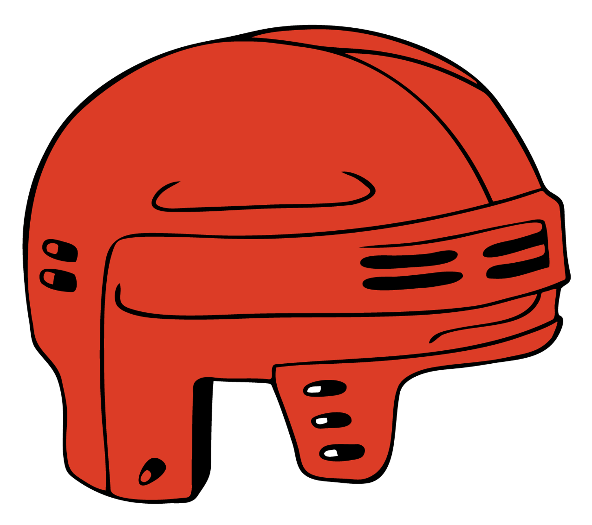 Red Hockey Helmet
