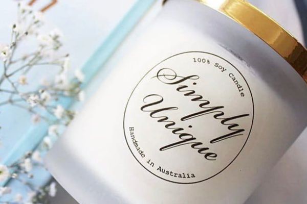 A unique handmade candle label.