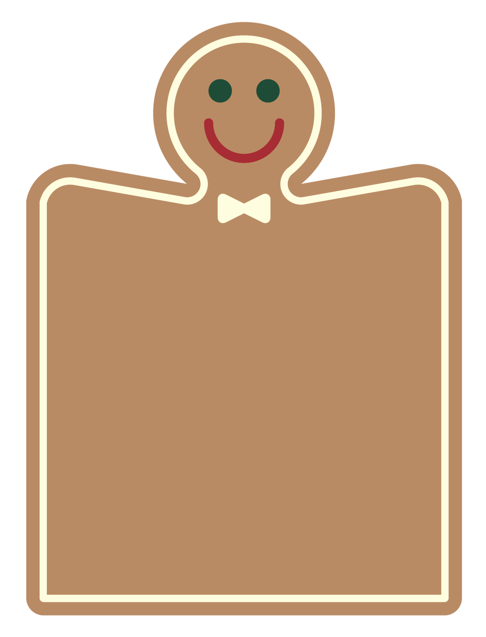 Gingerbread Tall Christmas Tag