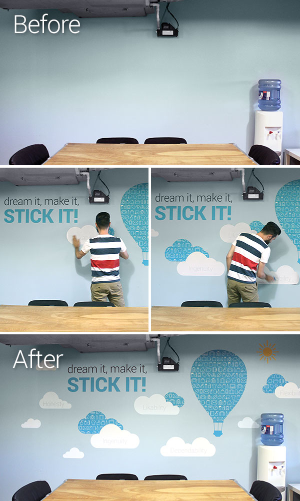 large format decals, wall art, wall sign, decals, clear wall decals, large wall decals