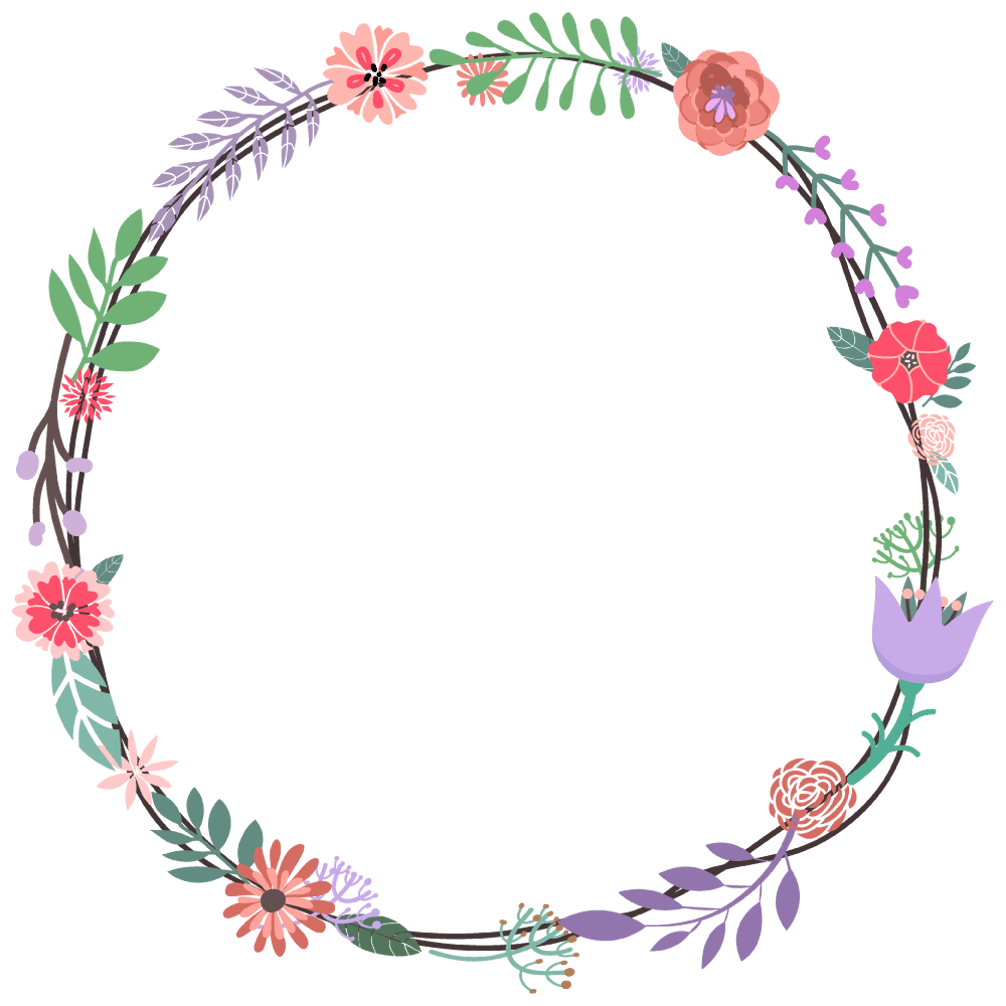 Violet Floral Frame