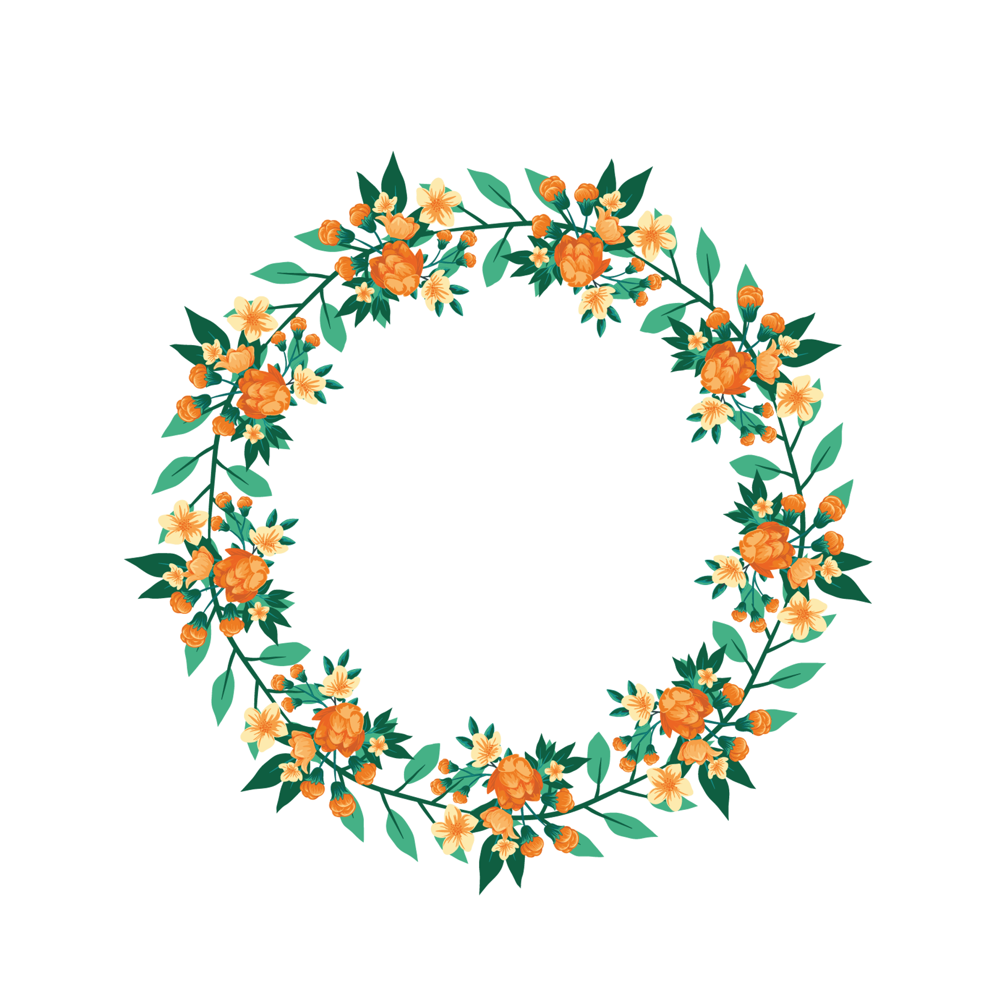Orange Floral Border