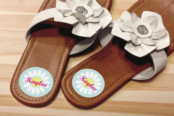 Shoe Labels custom stickers, custom labels, ID labels, camp labels, allergy labels, clothing labels, shoe labels