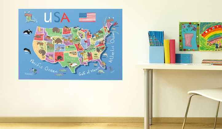 USA Map Wall Decals