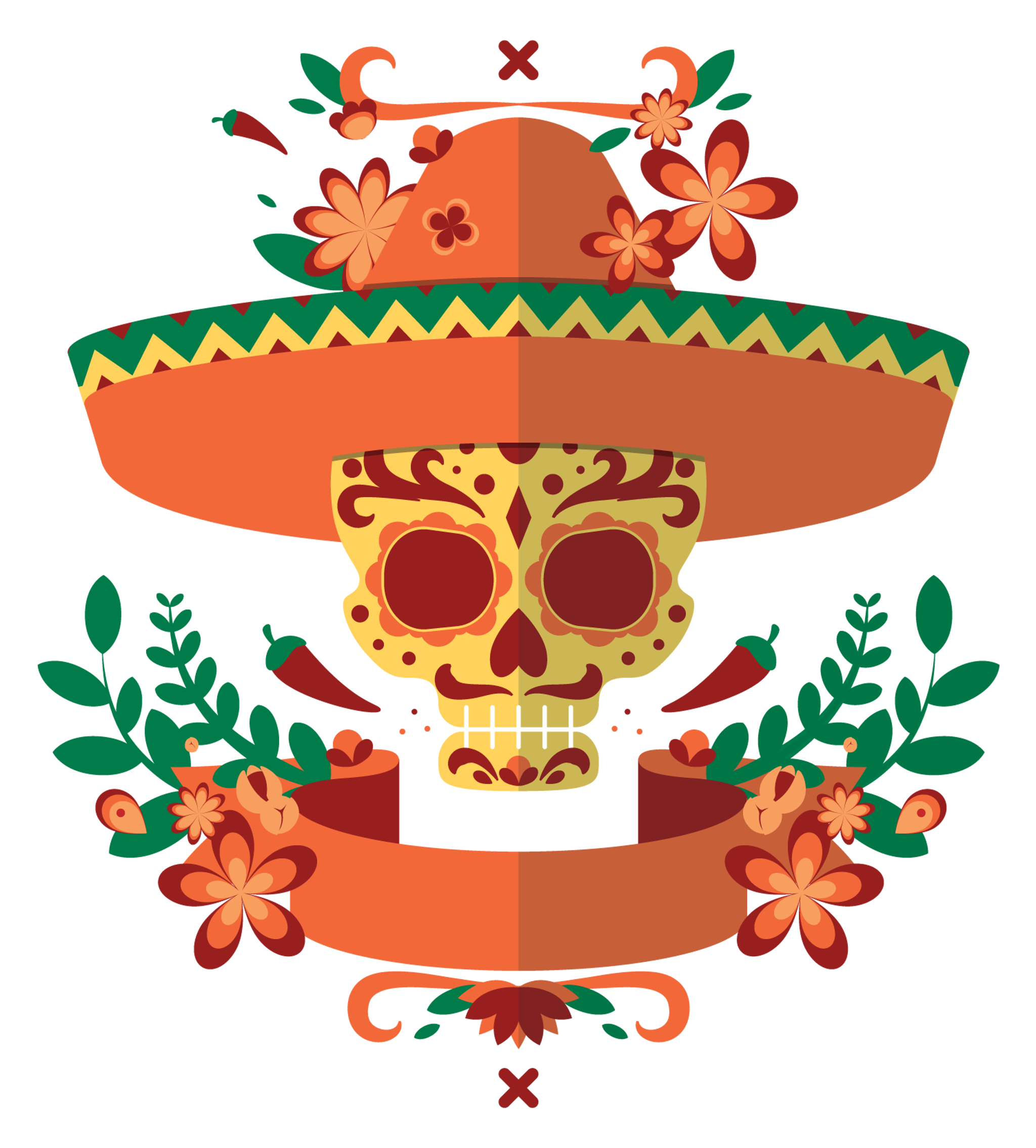 Day of the Dead Sugar Skull Banner