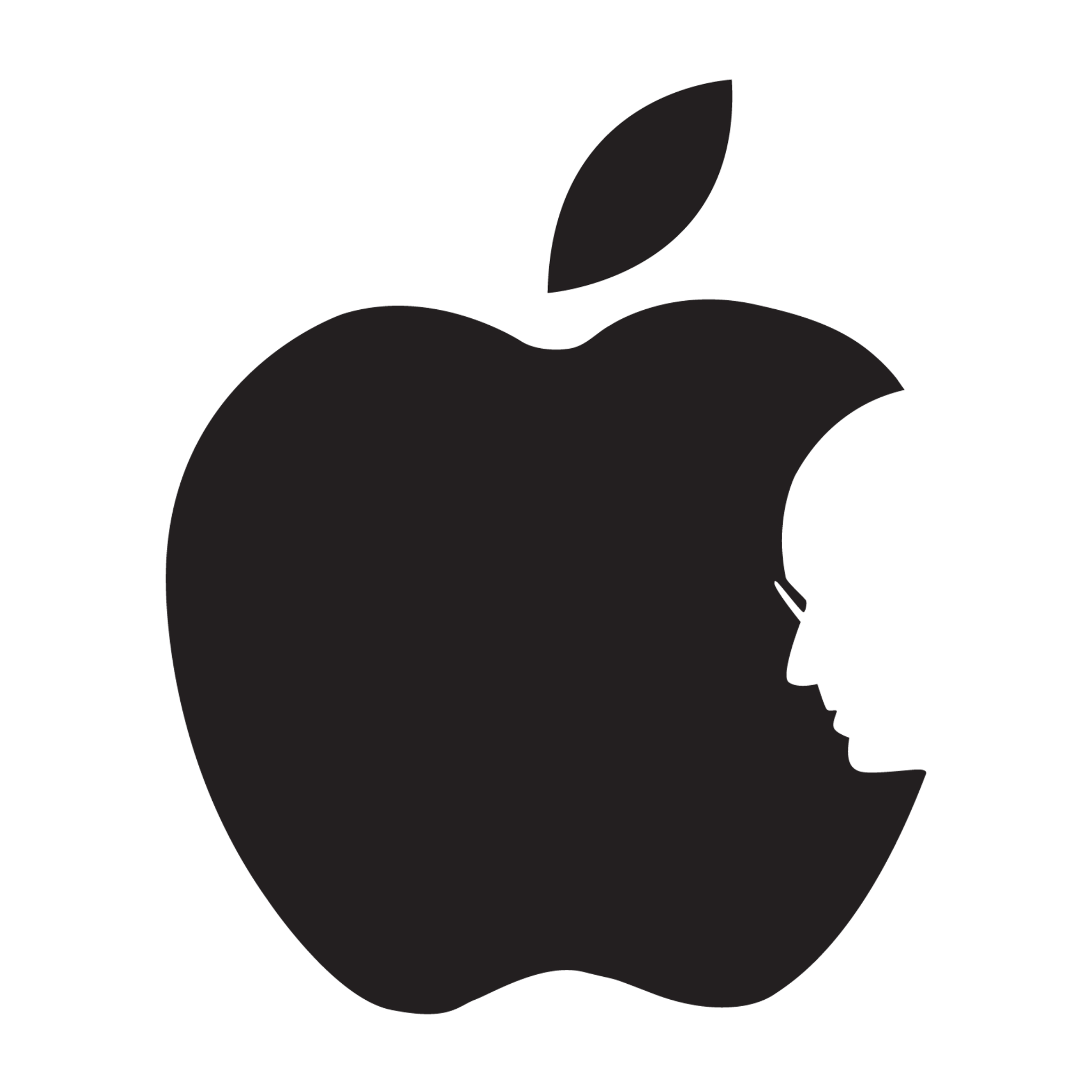 Steve Jobs Apple Silhouette Icon Black