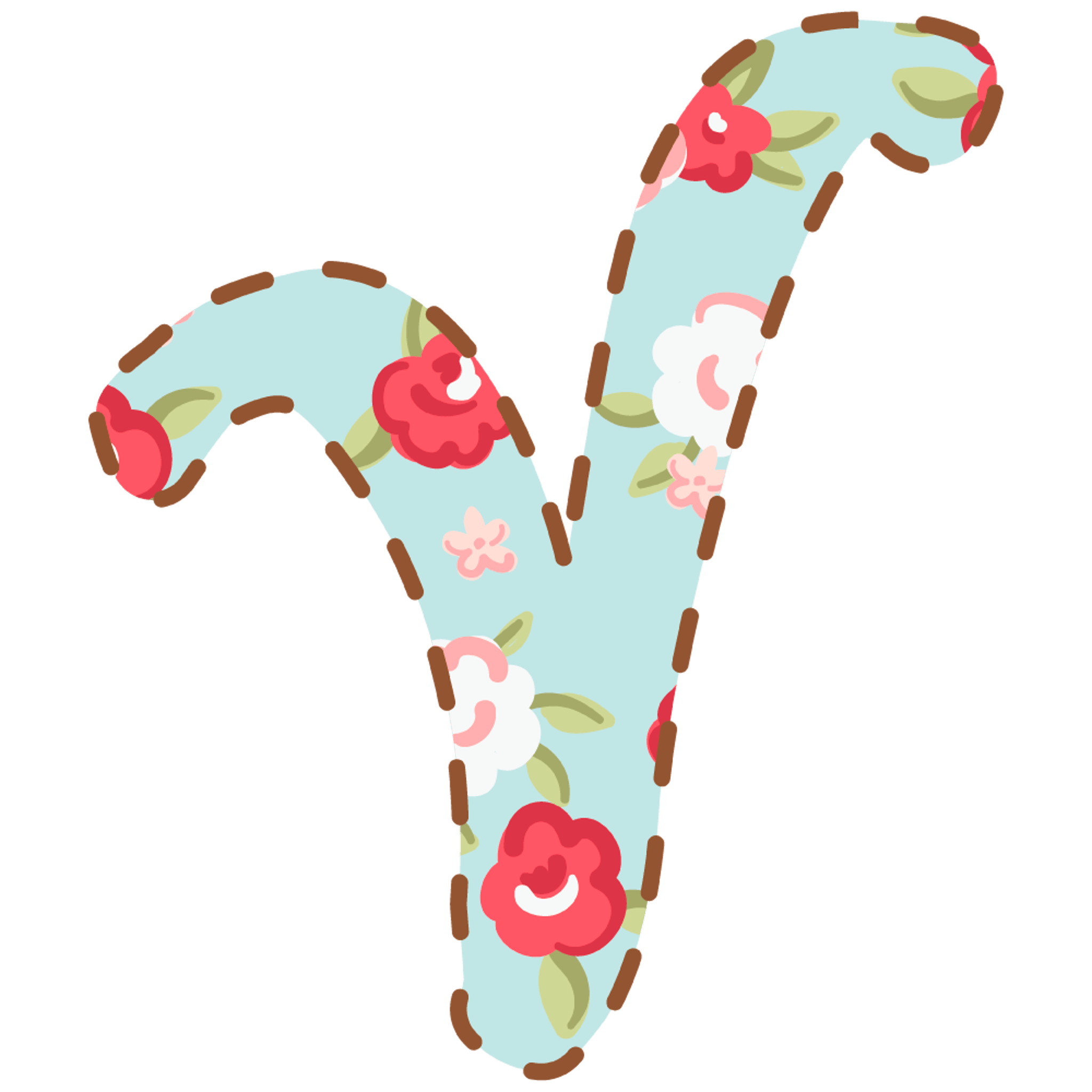 Letter V floral