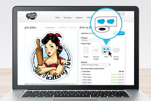 Roll stickers as the best option when ordering a larger quantity of stickers or labels for the same application.