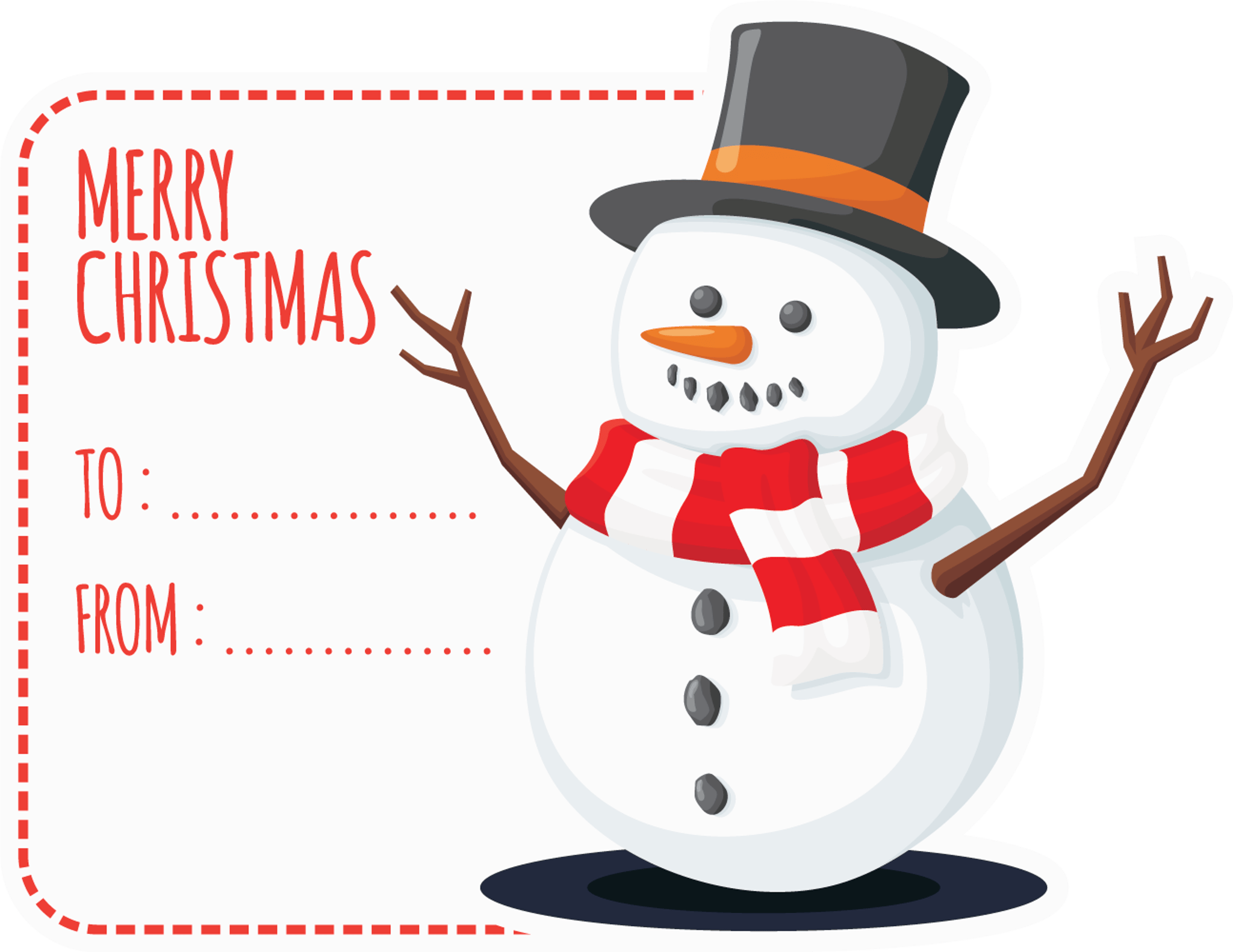 Snowman Cheer Christmas Gift Tag