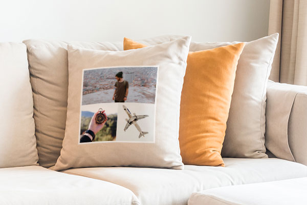 Travel photo custom iron-on transfer pillow