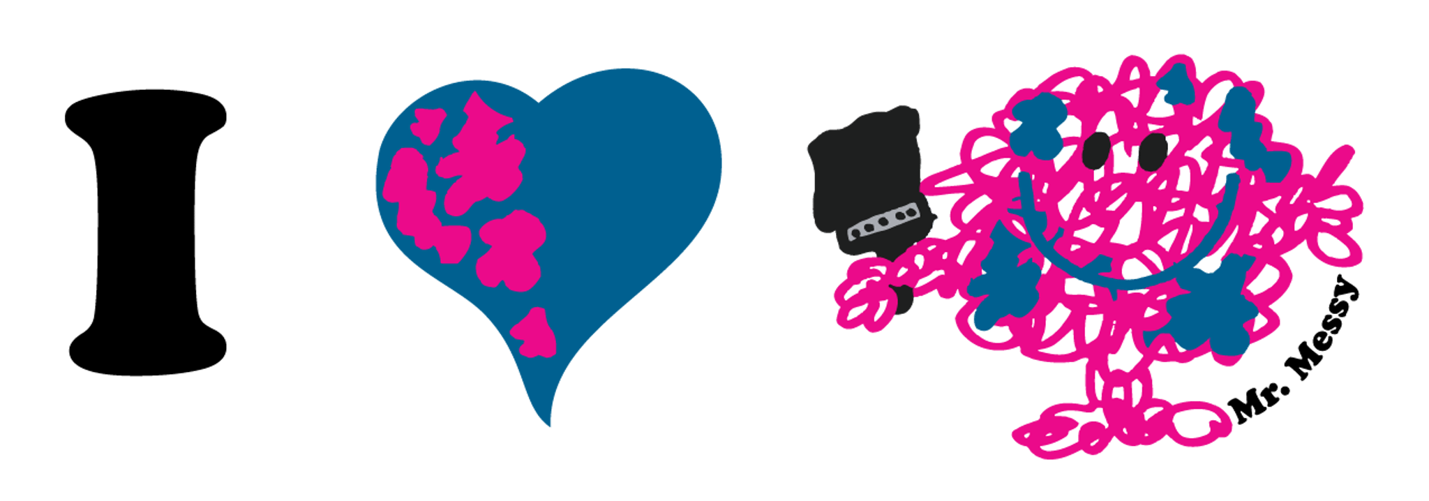 I Love Mr. Messy Painted Heart