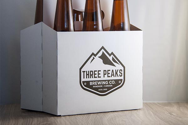 Custom logo sticker on six pack of beer