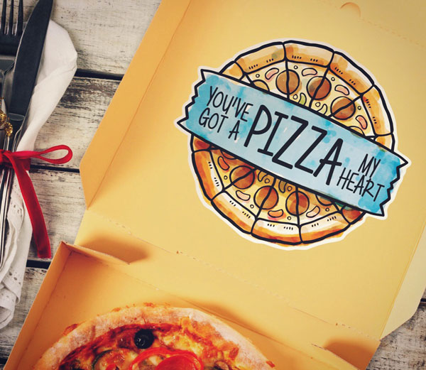 Pizza My Heart Custom Valentine Funny Sticker