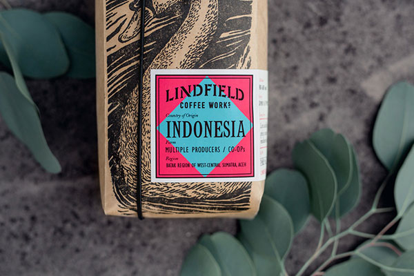 Lindfield coffee packaging with custom label