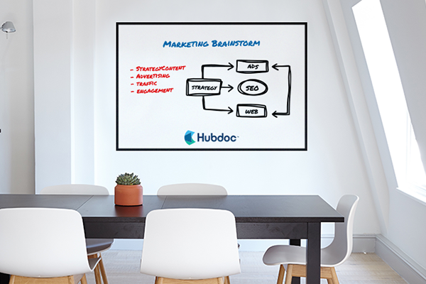 Dry erase decal in board room